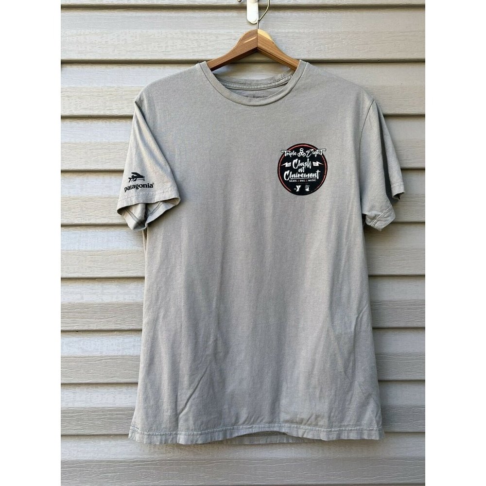 Patagonia Men's Short Sleeve T Shirt Gray Triple Eight Clash Clairemont